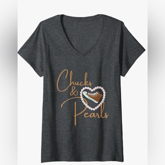 Port and Company Tops - Chucks & Pearls T Shirt